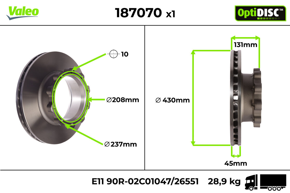 Disc frana 187070 VALEO